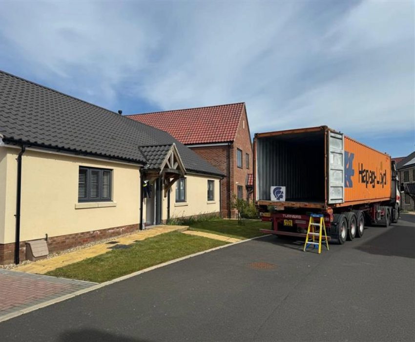 Shipping container house removal delivery in Australia.